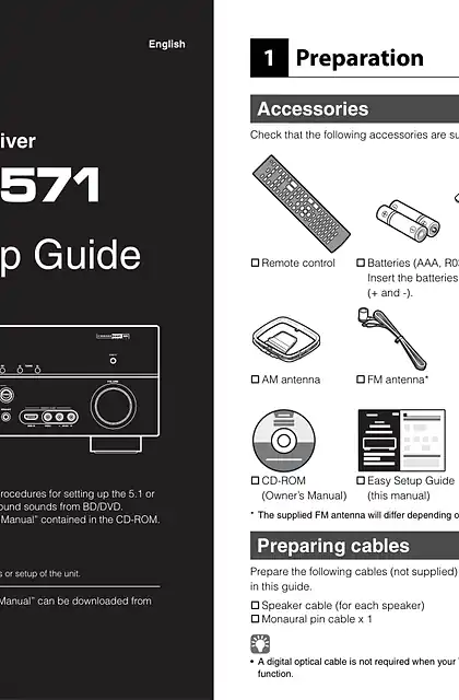 yamaha雅马哈RX-V571 Easy Setup Guide